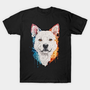 Colorful water paint style dog T-Shirt